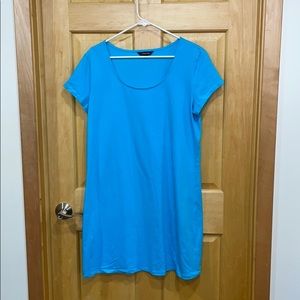 Lands End blue shirt sleeve t-shirt dress …